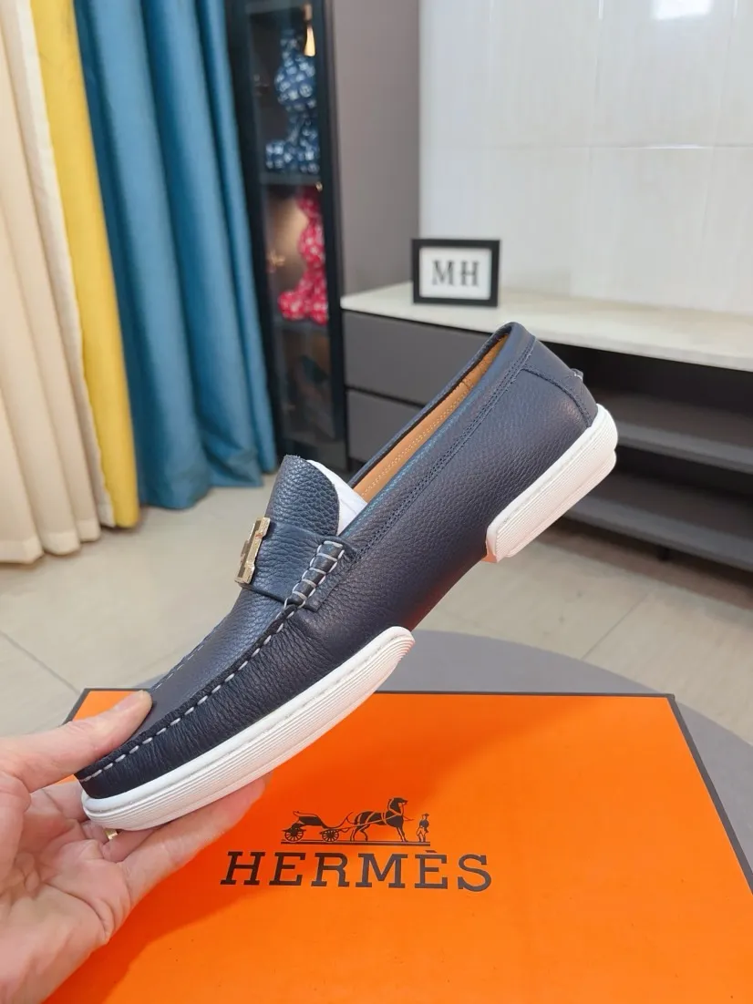 Men's shoes 💰458🌹🌹Niuli "HERMES" Hermès business leather shoes, original factory configuration, original imported cowhide upper + luxury hardware logo + fully imported original customized cowhide lining, sole: rubber wear-resistant outsole, difficult craftsmanship, original factory follow-up goods, 🔍🔍high quality code number: 38-44 45 can be customized